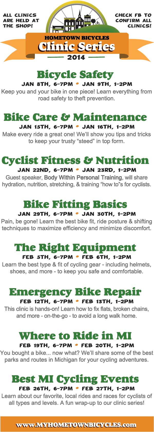 Hometown Bicycles Clinic Series 2014