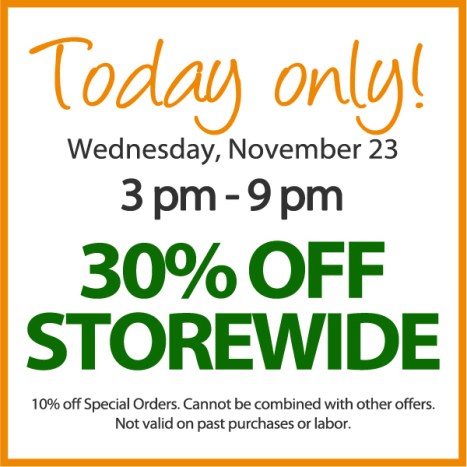 30% off storewide at Hometown Bicycles on November 23, 2016