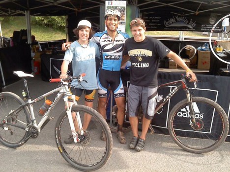 Hometown Bicycles CJ Brish and Ray Danglemaier with with Jamis pro rider Rotem Ishay